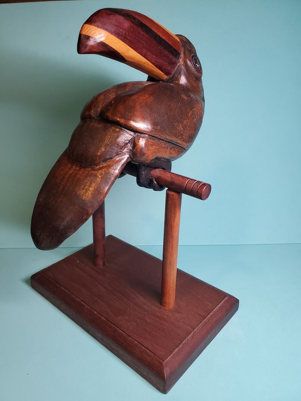 Wooden Bird Figurine -9.5"